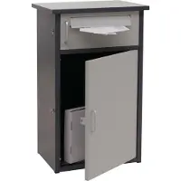 Mendler Paketkasten MCW-O51, Paketbox Paketfach Paketstation Briefkasten 2 Fächer, Stahl 78x49x38cm dunkelgrau/hellgrau