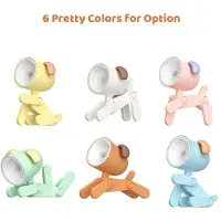 Aibecy 2er-Set Cartoon-Nachtlichter, Kinderlampen, Mini-Hund-LED-Schreibtischlampen, niedlich, tragbar, mit verstellbarer Handyhalterung für Kinderzimmer, Schülerzimmer, Buchstützen, Babyzimmer