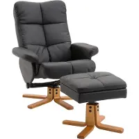 HOMCOM Fernsehsessel mit Hocker HOMCOM Schwarz