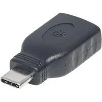 Manhattan USB 3.1 Gen1 Typ C auf Typ A-Adapter, Typ C-Stecker auf Typ A-Buchse, USB 3.1 Gen1, schwarz, USB C, USB A, Schwarz