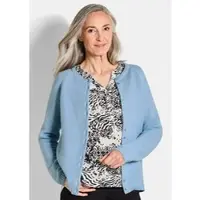 Goldner Cardigan aus Baumwolle, Rundhals in hellblau | Gr.: 48