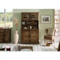 MASSIVMOEBEL24.DE Buffet Mango 110x55x190 dunkelbraun geölt RODEZ #153