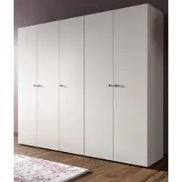 Inn.Furn Kleiderschrank "Carter" in weiß Drehtürenschrank 5-türig 200 x 176 cm