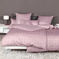 Janine Wendebettwäsche Karo Streifen modern classic Kissenbezug einzeln 80x80 cm | kreiderose - pink