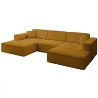 ALTDECOR Ecksofa in U-Form IREA-U1-v4 301x165x77 cm Senfgelb Corner Sofa Bett Eckcouch Couch L-Form Wohnlandschaft Cauchsofa