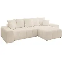ALTDECOR Ecksofa mit Schlaffunktion und Bettkasten ENIL-L 297x189x68 cm Beige - Corner Sofa Eckcouch Couch L-Form Schlafcouch Ausziehbar Wohnlandschaft
