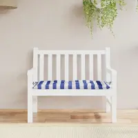 vidaXL Möbel Gartenbank-Auflage Blau&Weiß Gestreift 110x50x7 cm Stoff - Gartenmöbelauflagen 361823