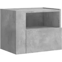 Décoshop26 - Wandmontierter Nachttisch mit Schublade 45 x 30 x 35 cm aus grauem Holzwerkstoff DEC034299