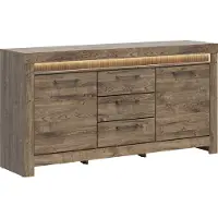 Petits-meubles Buffet Amaury mit 3 Schubladen und 2 Türen, Holzoptik, 180cm