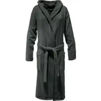 Erwin Müller Frottier Unisex-Bademantel mit Kapuze Achberg in anthrazit | Gr.: L