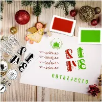 Markenlos 2 Blatt Silikonstempel Weihnachten, Stempel für Adventskalender, Klarsichtstempel mit deutschen Sprüchen für DIY Geschenke und Scrapbooking