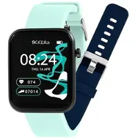 Tikkers Smart Series 13 Blaues Silikonarmband Smartwatch und blaues Silikonarmband Set