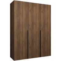 MEBLE KRYSPOL , Kleiderschrank, Schrank 150x202x52, Warmia-Nuss, Griff Schwarz