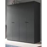 Inn.Furn Kleiderschrank "Carter" in grau Drehtürenschrank 4-türig 160 x 176 cm, zusätzliche Einlegeböden