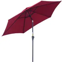 OEM Aluminium-Parasol, 2,6 m Ø, roter, 180 g/m² Polyester, ideal für Garten und Terrasse