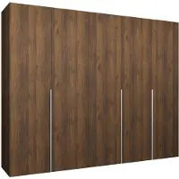 MEBLE KRYSPOL , Kleiderschrank, Schrank 250x202x52, Warmia-Nuss, Griff Kaschmir