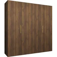 MEBLE KRYSPOL , Kleiderschrank, Schrank 200 cmx202x52, Warmia-Nuss, Gold