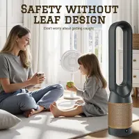 Zelurxx Klingenloser Standventilator 3-in-1 mit HEPA-Luftreiniger, 90° Oszillation, 9H Timer, Fernbedienung, 40W, 10-30m², Blau