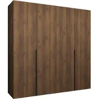 MEBLE KRYSPOL , Kleiderschrank, Schrank 200x202x52, Warmia-Nuss, Griff Schwarz
