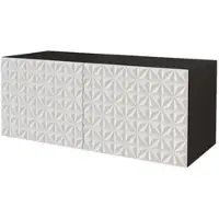 ALTDECOR TV-Schrank VIRA-W mit Gefrästen Fronten 100x40x40 Lowboard hängend, TV Möbel, TV Cabinet, Fernsehtisch, Fernsehschrank, TV Kommode, TV Tisch, TV Sideboard, TV Board - Schwarz / Weiß