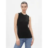Tommy Hilfiger Top Md Lyocell Silk Blend Vest WW0WW40980 Schwarz Regular Fit 36