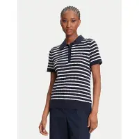 Tommy Hilfiger Poloshirt Fine WW0WW41474 Dunkelblau Regular Fit