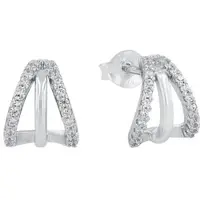 Amor Ohrstecker für Damen, Sterling Silber 925, Zirkonia (synth.) amor Silber
