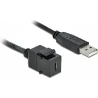 DeLOCK 86378, Flach, Schwarz, USB C, USB A, Weiblich, Männlich