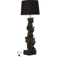 J-Line Elegante Braunfarbene Elefanten-Lampe - Hören/Sehen/Schweigen Design - Hochwertige Tischbeleuchtung