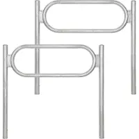 TRUTZHOLM 2x Fahrradanlehnbügel 115 x 124 cm Stahl feuerverzinkt Ø 60 mm Einbetonieren Fahrradständer Typ O