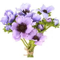 Viana Kunstblumenstrauß Anemone Blau/Lila Deko L28cm