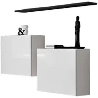 Meublorama AM-SWITCH SB1-WS SW SB1*3C/34KG, 1 Regale, 2 Tür(en), Weiß, Mitteldichte Faserplatte (MDF), 300 mm, 1300 mm