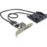 DeLOCK Front Panel + PCI Express Card, PCIe, USB 3.2 Gen 1 (3.1 Gen 1), Schwarz, USB, 5000 Mbit/s, 0,6 m