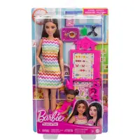 Barbie -Puppe Lehrerin mit brünetter Modepuppe, 1 Kleinkind-Puppe und Unterrichtszubehör, Modepuppe, Weiblich, 3 Jahr(e), Junge/Mädchen, 238,1 mm, 185 g