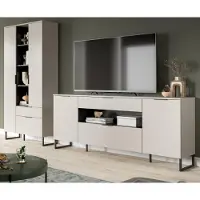 Inn.Furn Wohnwand "Morena" in kaschmir und schwarz Wohnkombination 290 cm, Soft-Close