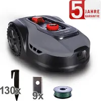 Scheppach Mähroboter RLM500W | 20 V | für 400 m² Rasenfläche | Steigungen bis 35 % | 20 - 60 mm Schnitthöhe | mit Begrenzungsdraht