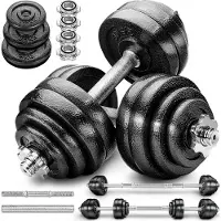 RE:SPORT Hantelset Gusseisen 60 kg Kurzhanteln Langhantel Set Hantel Hantelscheiben