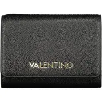 Mario Valentino Elegante Schwarze Damen-Geldbörse mit Fächern und Druckknopfverschluss