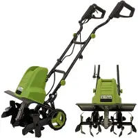 TRUTZHOLM Motorhacke 24 Hackmesser 45cm breit 22 cm tief 1500W Bodenhacke Transporträder klappbar Tragegriff