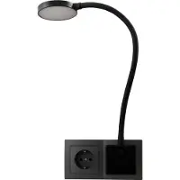 EINLICHT LED Steckdosenlampe | Halo | 3,3W, 438lm, touch 3 Stufen step dimmbar, warmweiß 3000K, schwarz
