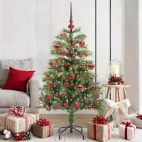 vidaXL Hochwertigen Möbel Künstlicher Weihnachtsbaum Grün 150 cm PVC und Metall - 4957398