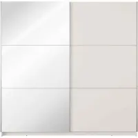 Masseno Schiebetürenschrank ODRIK 200,6/207/55,3cm 2-türig mit Spiegel Weiß