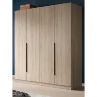 Inn.Furn Kleiderschrank "Swan" in Sonoma Eiche Drehtürenschrank 4-türig 160 x 181 cm