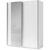 Masseno Schiebetürenschrank ELRON 180,6/198,5/62cm 2-türig mit Spiegel Weiß