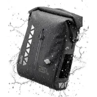 RockBros Road to Sky Fahrradtasche für Gepäckträger Gepäckträgertasche Wasserdicht mit Tragegriff und Reflektoren Bombenfester Sitz 25L Schwarz