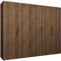 MEBLE KRYSPOL , Kleiderschrank, Schrank 250 cmx202x52, Warmia-Nuss, Schwarz
