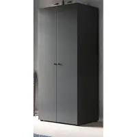 Inn.Furn Kleiderschrank "Carter" in grau Drehtürenschrank 2-türig 80 x 176 cm, zusätzliche Einlegeböden