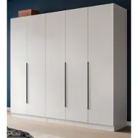 Inn.Furn Kleiderschrank "Swan" in weiß Drehtürenschrank 5-türig 200 x 181 cm