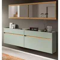 Inn.Furn Garderobe Set 4-teilig "Borga" in Salbei und Artisan Eiche 220 x 192 cm