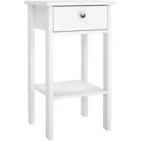 Wellhome - Nachttisch mit 1 Schublade und Metall- oder Ledergriff in der Farbe Weiß 40 x 35 x 71 cm - Guadalquivir
